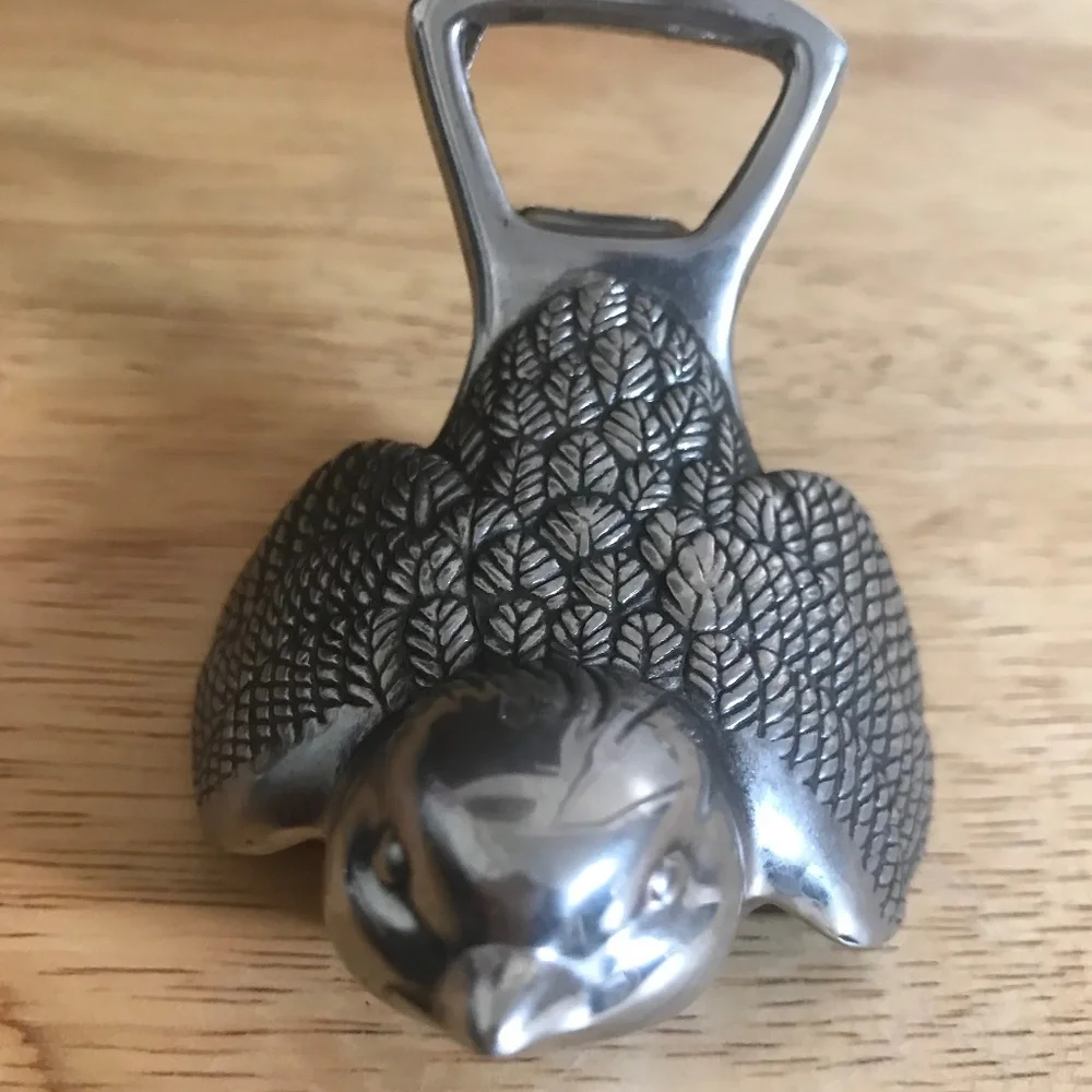 Vintage Silver Color Mid-Century Metal Bird Shaped Bottle Opener